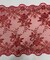 Red Floral Embroidered Lace Table Runner by the Yard, 14" Wide Sequin Mesh Lace Trim with Scalloped Edges